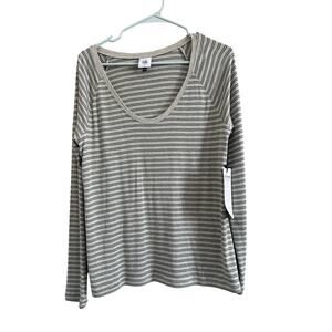 Cabi NWT Green Striped Long Sleeve Top Size Small